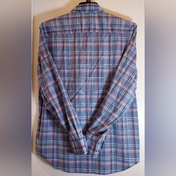 Bugatchi Men's Size L Long Sleeve Button Down Shirt Turn Up‎ Change design Cuff - Picture 3 of 6